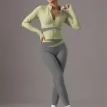 طقم ملابس رياضية نسائية من Soyun مكون من 2 قطعة، جاكيت يوجا مع بنطال طويل بقصة ضيقة، تصميم كارديجان بألوان متباينة، مناسب لليوجا واللياقة البدنية والتنس والجولف، متعدد الاستخدامات للارتداء اليومي، هدية رائعة للعطلات