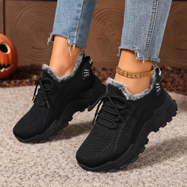 حذاء نسائي شتوي دافئ من زوسيفك بمبطّن فاخر ومقاوم للانزلاق - حذاء سهل الارتداء منخفض الرقبة بنعل PVC مبطّن، مريح لجميع الفصول للسفر والارتداء اليومي (أسود/أحمر/رمادي/بيج) - قماش علوي قابل للغسل اليدوي، تصميم بمقاس واحد يناسب الجميع