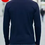 تيشيرت رجالي طويل الأكمام من قطن 100%، بنقشة خطوط باريس، بألوان النبيذي والأخضر والأزرق الداكن، قماش قطني مريح، مناسب كهدية عيد